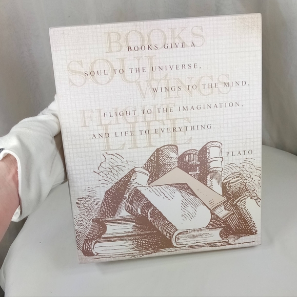 "Books Give A Soul To The Universe" 10x12" Plato Quote Wall Art Decor - Picture 3 of 10